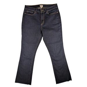 Ann Mashburn‎ Womens Dark Wash Bootcut Jeans Raw Hem Size 27 (Fits 28x25) Denim